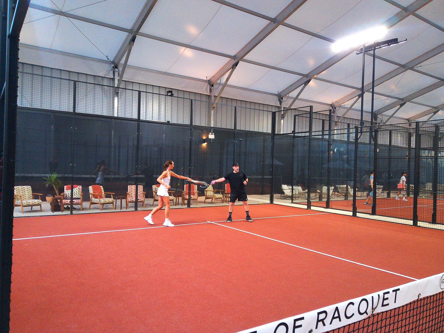 The covered courts at House of Racquet, King’s Cross